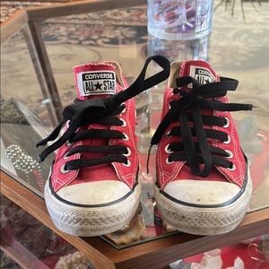 Converse Red Canvas Sneakers with Black Laces